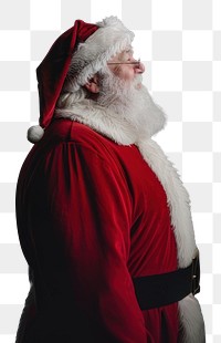 PNG Side view of Santa Claus christmas portrait santa.