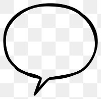 PNG Speech bubble oval outline simple black.