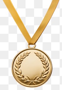 PNG Gold medal with laurel pendant jewelry locket. 