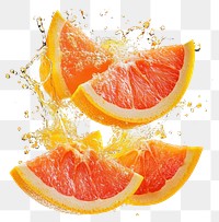 PNG Exploding real cut grapefruit produce orange food.