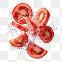 PNG Exploding real slices tomato tomatoes vegetable sliced.