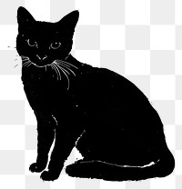 PNG Cat silhouette black illustration.