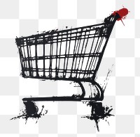 PNG Shopping cart concept design black.