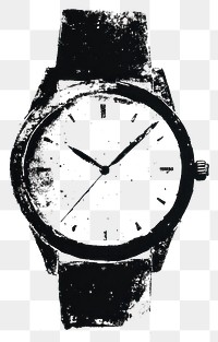 PNG Watch wristwatch design black.