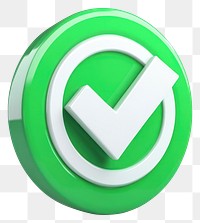 PNG White checkmark in a green circle symbol icon sign.