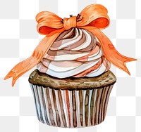 PNG A Halloween cupcake illustration watercolor dessert.