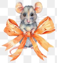 PNG A rat illustration watercolor animal.