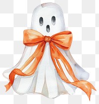 PNG A white ghost illustration watercolor halloween.