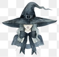 PNG A witch art illustration watercolor.