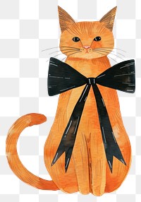 PNG An orange cat art illustration hand-drawn.