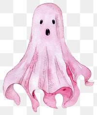 PNG Ghost illustration watercolor halloween.