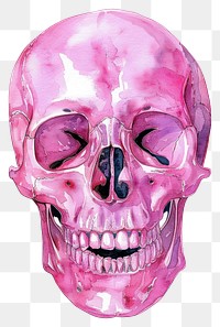 PNG Skull illustration watercolor colorful.