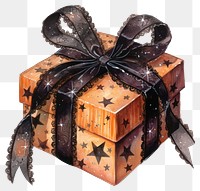 PNG Gift box ribbon black decorative.