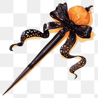 PNG Wand halloween orange ribbon.