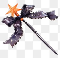 PNG Wand illustration fantasy ribbon.