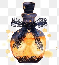 PNG Bottle illustration fantasy ribbon.