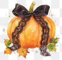 PNG Pumpkin illustration watercolor halloween.