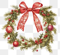 PNG Garland illustration christmas wreath.