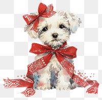 PNG Puppy illustration watercolor christmas.