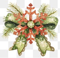 PNG Red snowflake christmas illustration ornament.