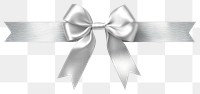 PNG Silver ribbon with a bow accessories decorative decoration.