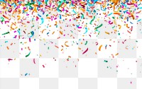 PNG Colorful confetti and ribbons falling background illustration celebration.