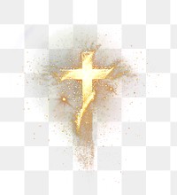 PNG Jesus cross symbol gold illustration.