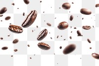 PNG Coffee background isolated beans.