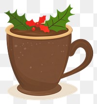 PNG Hot chocolate in cup background christmas beverage.