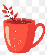 PNG Red hot chocolate in cup illustration beverage coffee.