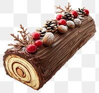 PNG Yule log cake chocolate dessert yule.