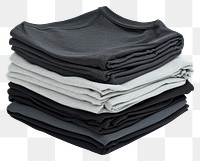 PNG Set of pile stack group of folded blank black grey tee t shirt clothing shirts minimalist.