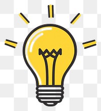 PNG Lightbulb icon drawing yellow simple.