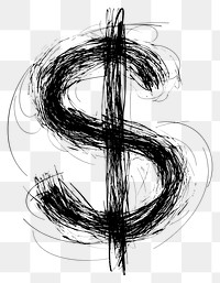 PNG A dollar sign scribble hand-drawn drawing sketch.