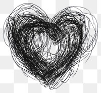 PNG Heart shape scribble drawing hand-drawn sketch.