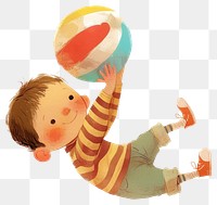 PNG A cute boy Playing with a ball illustration children's playing.