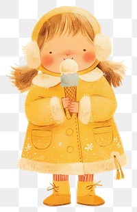 PNG A cute girl Eating an ice cream cone illustration children's eating.