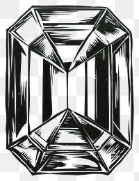 PNG Emerald cut gem art illustration gemstone.