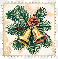 PNG Fir branches bells christmas vintage.