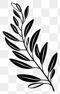 PNG Laurel branch leaf minimalist design.