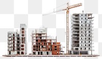 PNG Building construction architecture city white background.