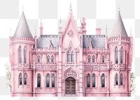 PNG Sculpture Gothic mansion architecture building white background.