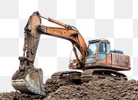 PNG Excavator  soil white background.