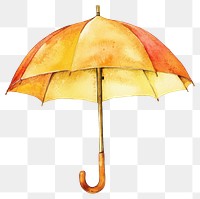 PNG Autumn yellow umbrella illustration watercolor hand-painted.