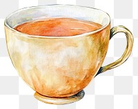 PNG Autumn tea cup illustration watercolor beverage.