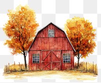 PNG Barn illustration watercolor harvest.