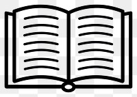 PNG Simple open book icon illustration reading white.