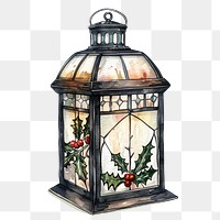 PNG Black Christmas antique lantern illustration christmas stained.