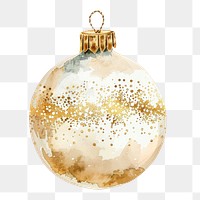 PNG Gold and white Christmas ornament illustration watercolor christmas.