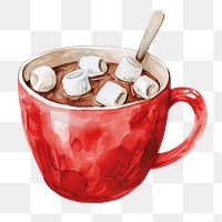 PNG Marshmallows illustration watercolor chocolate.